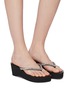 Figure View - Click To Enlarge - UZURII - 'Classic' strass PVC wedge thong sandals