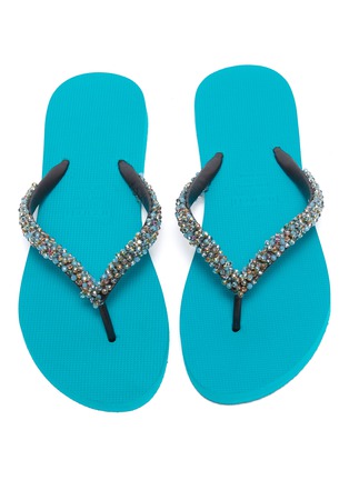 Detail View - Click To Enlarge - UZURII - 'Precious Classic' crystal PVC thong sandals