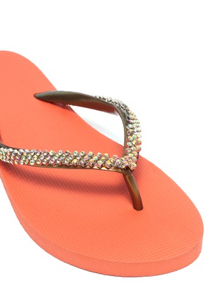 Detail View - Click To Enlarge - UZURII - 'Colorful Classic' crystal metallic PVC thong sandals