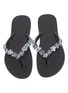 Detail View - Click To Enlarge - UZURII - 'Precious Bloom' crystal floral PVC thong sandals