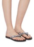 Figure View - Click To Enlarge - UZURII - 'Precious Bloom' crystal floral PVC thong sandals