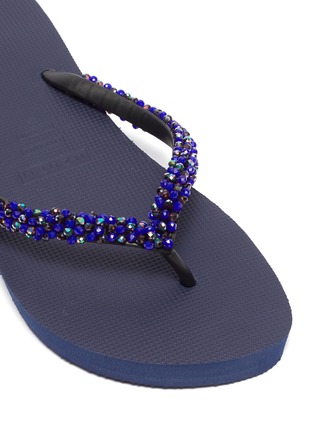 Detail View - Click To Enlarge - UZURII - 'Precious Classic' crystal PVC wedge thong sandals