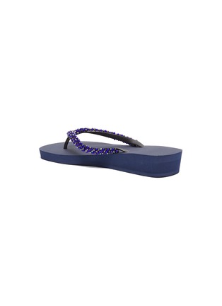  - UZURII - 'Precious Classic' crystal PVC wedge thong sandals