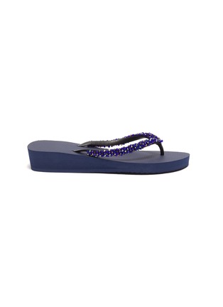 Main View - Click To Enlarge - UZURII - 'Precious Classic' crystal PVC wedge thong sandals