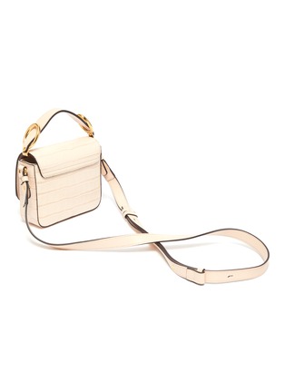 Detail View - Click To Enlarge - CHLOÉ - 'Chloé C' mini croc embossed leather top handle bag