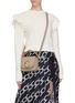 Front View - Click To Enlarge - CHLOÉ - 'Chloé C' suede panel mini leather top handle bag