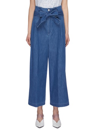 Main View - Click To Enlarge - STELLA MCCARTNEY - 'Maggie' belted paperbag denim culottes