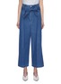 Main View - Click To Enlarge - STELLA MCCARTNEY - 'Maggie' belted paperbag denim culottes