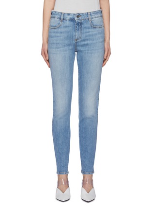 Main View - Click To Enlarge - STELLA MCCARTNEY - Slogan embroidered skinny jeans