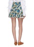 Back View - Click To Enlarge - STELLA MCCARTNEY - Monogram floral print mini peplum skirt