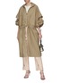 Figure View - Click To Enlarge - STELLA MCCARTNEY - Zip cuff hooded herringbone coat