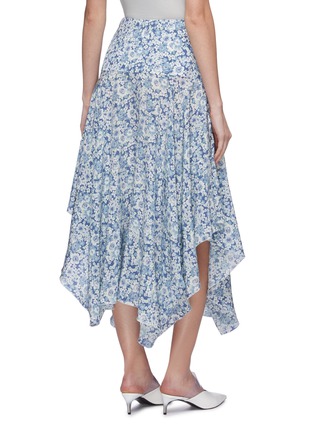Back View - Click To Enlarge - STELLA MCCARTNEY - Floral print silk handkerchief skirt