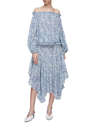 Figure View - Click To Enlarge - STELLA MCCARTNEY - Floral print silk handkerchief skirt