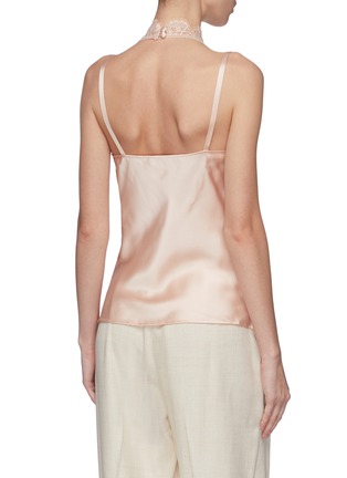 Back View - Click To Enlarge - STELLA MCCARTNEY - Lace trim silk satin camisole top