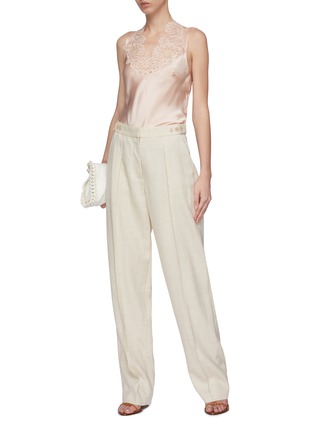 Figure View - Click To Enlarge - STELLA MCCARTNEY - Lace trim silk satin camisole top