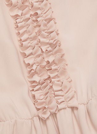 Detail View - Click To Enlarge - STELLA MCCARTNEY - Tie keyhole front ruffle trim tiered sleeveless dress