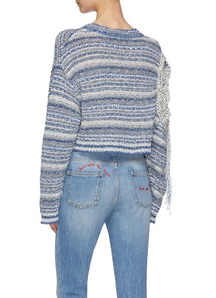 Back View - Click To Enlarge - STELLA MCCARTNEY - Asymmetric cutout open knit sweater