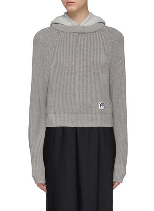 Main View - Click To Enlarge - T BY ALEXANDER WANG - 'Utility' rib knit hooded sweater
