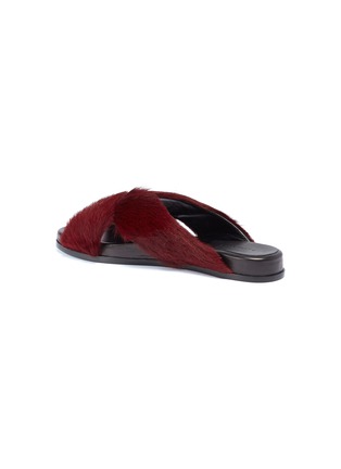  - ALUMNAE - 'Turban' cross strap fur slide sandals