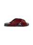 Main View - Click To Enlarge - ALUMNAE - 'Turban' cross strap fur slide sandals