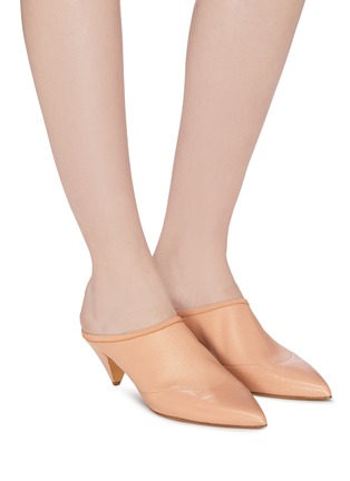 Figure View - Click To Enlarge - ALUMNAE - Cone heel leather mules