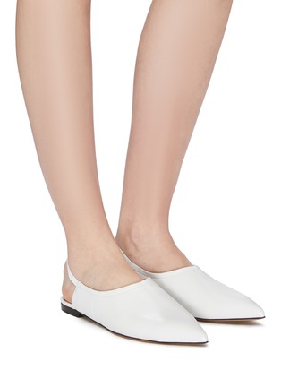 Figure View - Click To Enlarge - ALUMNAE - Leather slingback skimmer flats