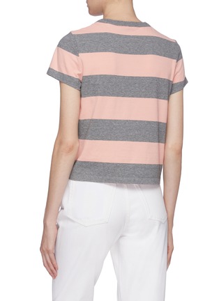 Back View - Click To Enlarge - T BY ALEXANDER WANG - 'Wash + Go' logo embroidered stripe T-shirt