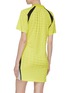 Back View - Click To Enlarge - T BY ALEXANDER WANG - Sleeve tie geometric jacquard colourblock tricot dress