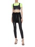 Figure View - Click To Enlarge - T BY ALEXANDER WANG - 'Wash + Go' logo band colourblock trompe l'oeil bra top