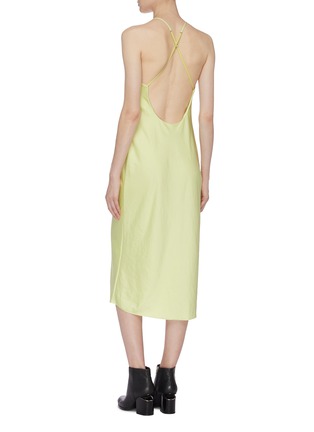 Back View - Click To Enlarge - T BY ALEXANDER WANG - 'Wash + Go' cross back satin slip dress
