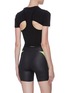 Back View - Click To Enlarge - T BY ALEXANDER WANG - Cutout back mesh stripe underlay knit top