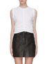 Main View - Click To Enlarge - T BY ALEXANDER WANG - 'Wash + Go' ruched side cropped sleeveless top