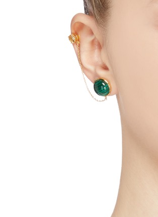 Figure View - Click To Enlarge - OLIVIA YAO - 'Green Zeit' malachite drop earrings