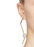 Figure View - Click To Enlarge - OLIVIA YAO - 'Fliegt' lace agate magent angular bar earrings