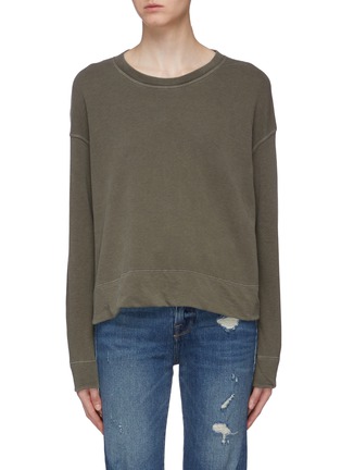 Main View - Click To Enlarge - JAMES PERSE - 'Vintage' garment dyed Supima® cotton cropped sweatshirt