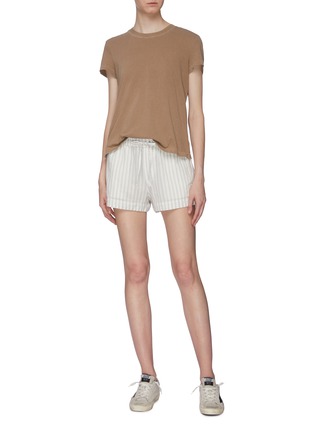 Figure View - Click To Enlarge - JAMES PERSE - Drawstring stripe shorts