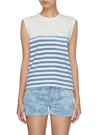 Main View - Click To Enlarge - CURRENT/ELLIOTT - 'The Poolbay' chest pocket stripe tank top