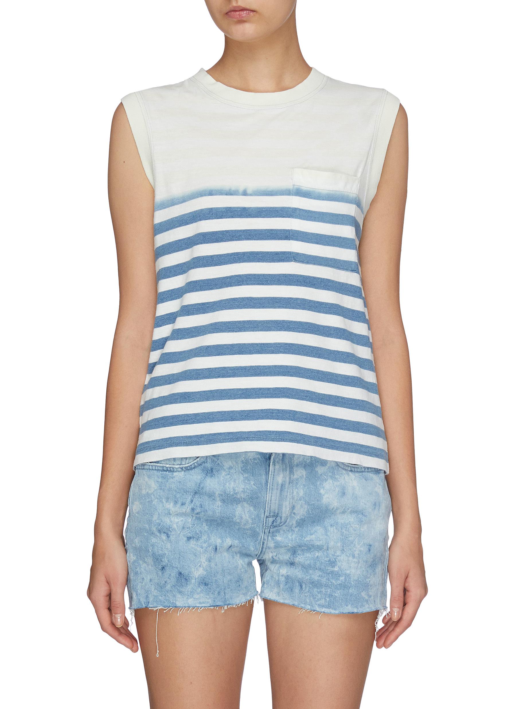 The Poolbay chest pocket stripe tank top by Current/Elliott