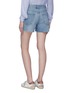 Back View - Click To Enlarge - CURRENT/ELLIOTT - 'The Aficionado' frayed cuff contrast pocket denim shorts