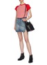 Figure View - Click To Enlarge - CURRENT/ELLIOTT - 'The Reversed' patchwork denim mini skirt