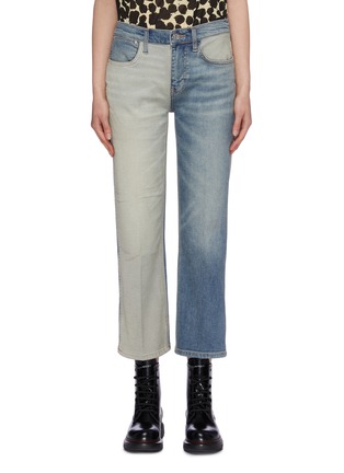Main View - Click To Enlarge - CURRENT/ELLIOTT - 'The Vanessa' colourblock patchwork cropped bootcut jeans