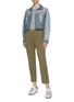 Figure View - Click To Enlarge - CURRENT/ELLIOTT - 'The Reversed' patchwork corset cropped denim jacket