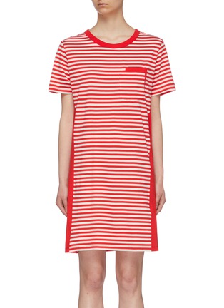 Main View - Click To Enlarge - CURRENT/ELLIOTT - 'Beatnik' colourblock panel stripe T-shirt dress