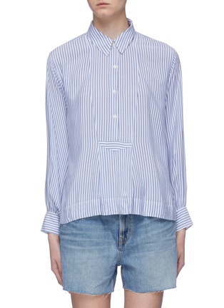 Main View - Click To Enlarge - CURRENT/ELLIOTT - 'The Emmy' stripe half-placket blouse