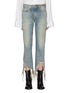 Main View - Click To Enlarge - R13 - 'Spiral Kick' shredded cuff jeans
