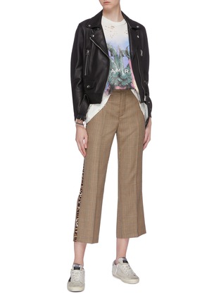 Figure View - Click To Enlarge - R13 - Leopard print outseam houndstooth check plaid pants