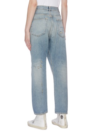 Back View - Click To Enlarge - R13 - 'Crossover' asymmetric waist jeans