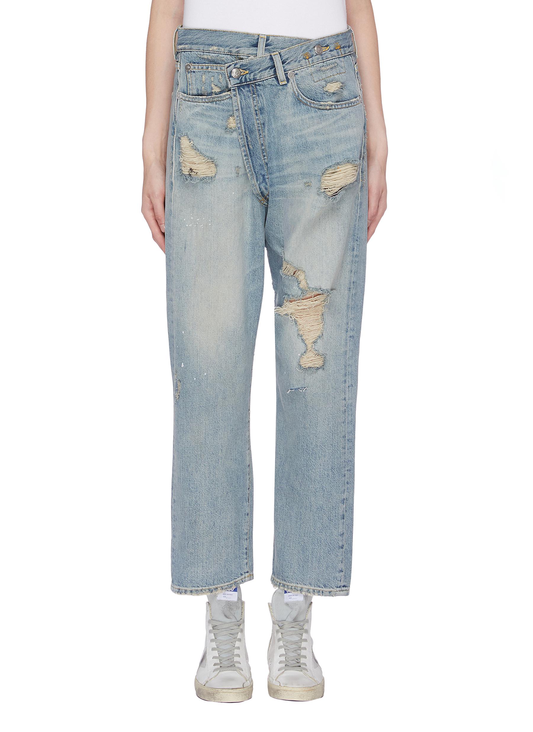 Crossover asymmetric waist jeans by R13