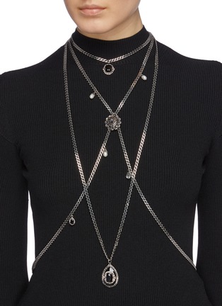 Figure View - Click To Enlarge - ALEXANDER MCQUEEN - Jewelled chain harness