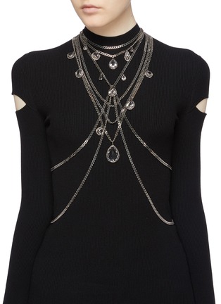 Figure View - Click To Enlarge - ALEXANDER MCQUEEN - Jewelled chain harness